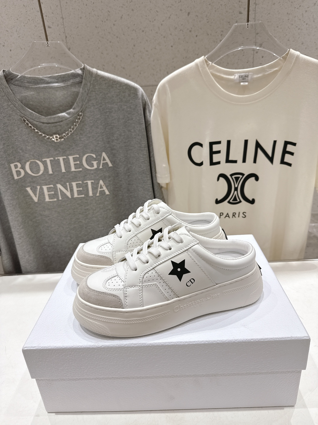 高版本出厂 厚底 Dior*迪奥 Star F019 D家2026ss新款系带厚底休闲鞋半拖小白鞋延续经