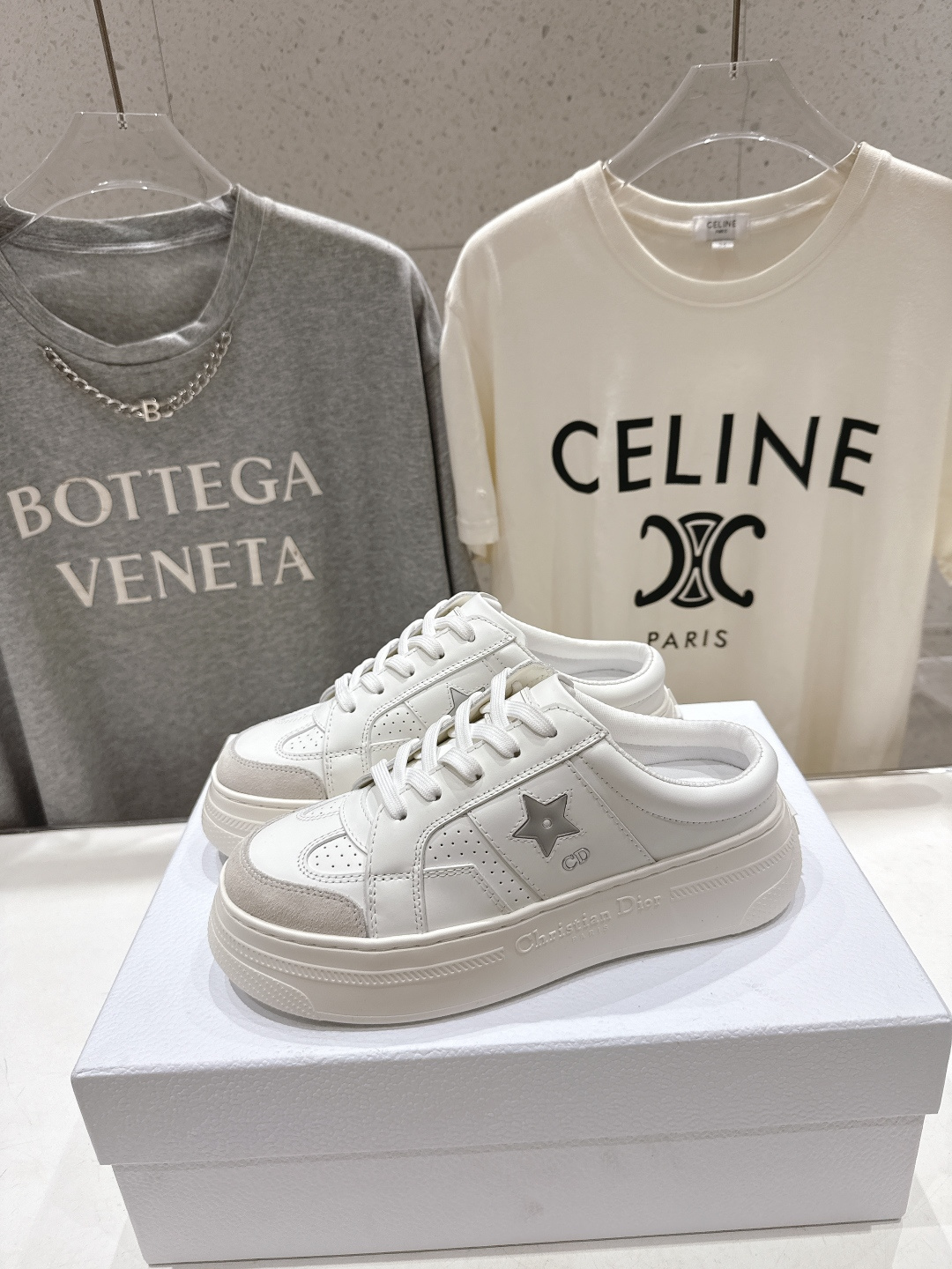 高版本出厂 厚底 Dior*迪奥 Star F019 D家2026ss新款系带厚底休闲鞋半拖小白鞋延续经