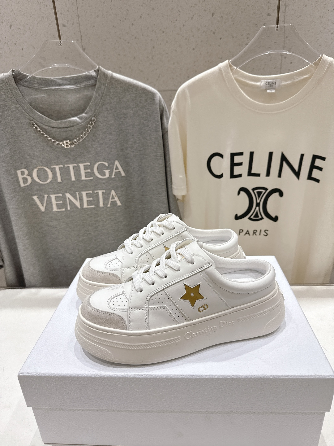 高版本出厂 厚底 Dior*迪奥 Star F019 D家2026ss新款系带厚底休闲鞋半拖小白鞋延续经