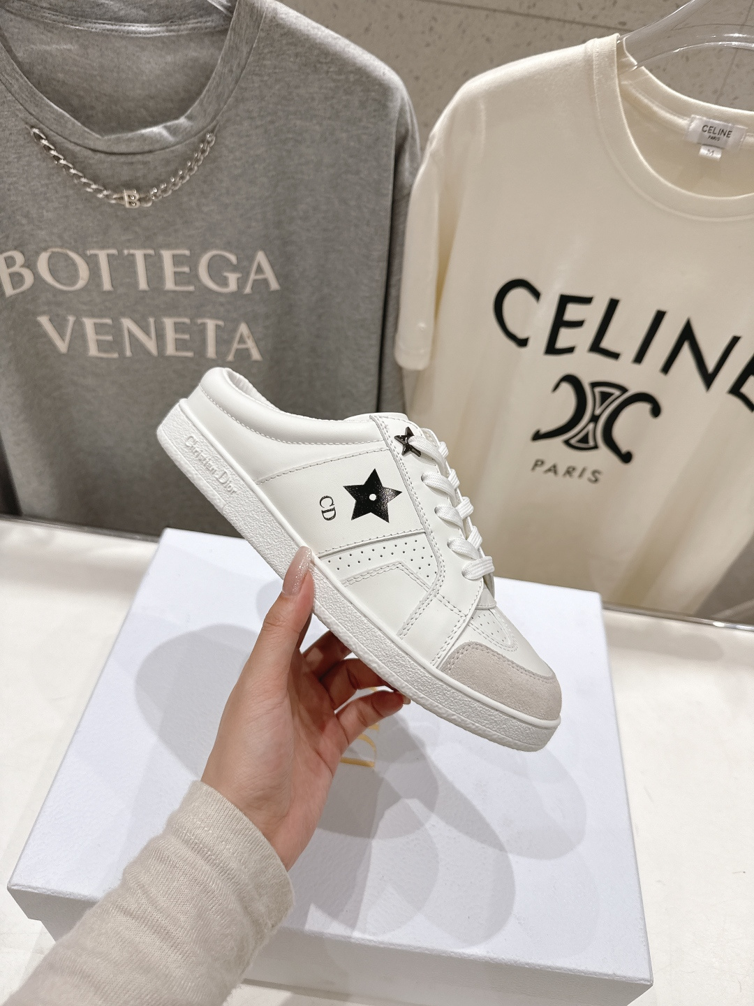 高版本出厂 薄底 Dior*迪奥 Star F019 D家2026ss新款系带平底休闲鞋半拖小白鞋延续经