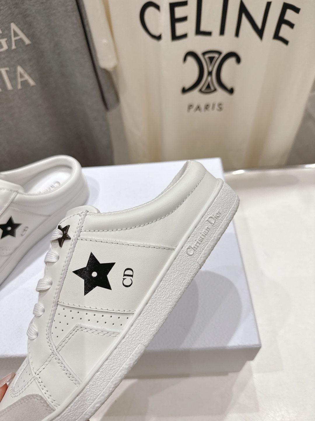 高版本出厂 薄底 Dior*迪奥 Star F019 D家2026ss新款系带平底休闲鞋半拖小白鞋延续经