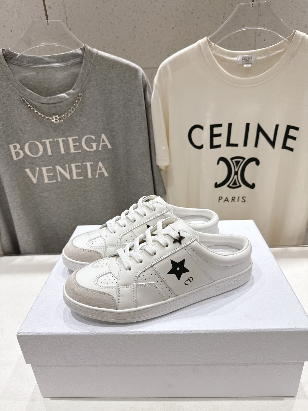 高版本出厂 薄底 Dior*迪奥 Star F019 D家2026ss新款系带平底休闲鞋半拖小白鞋延续经