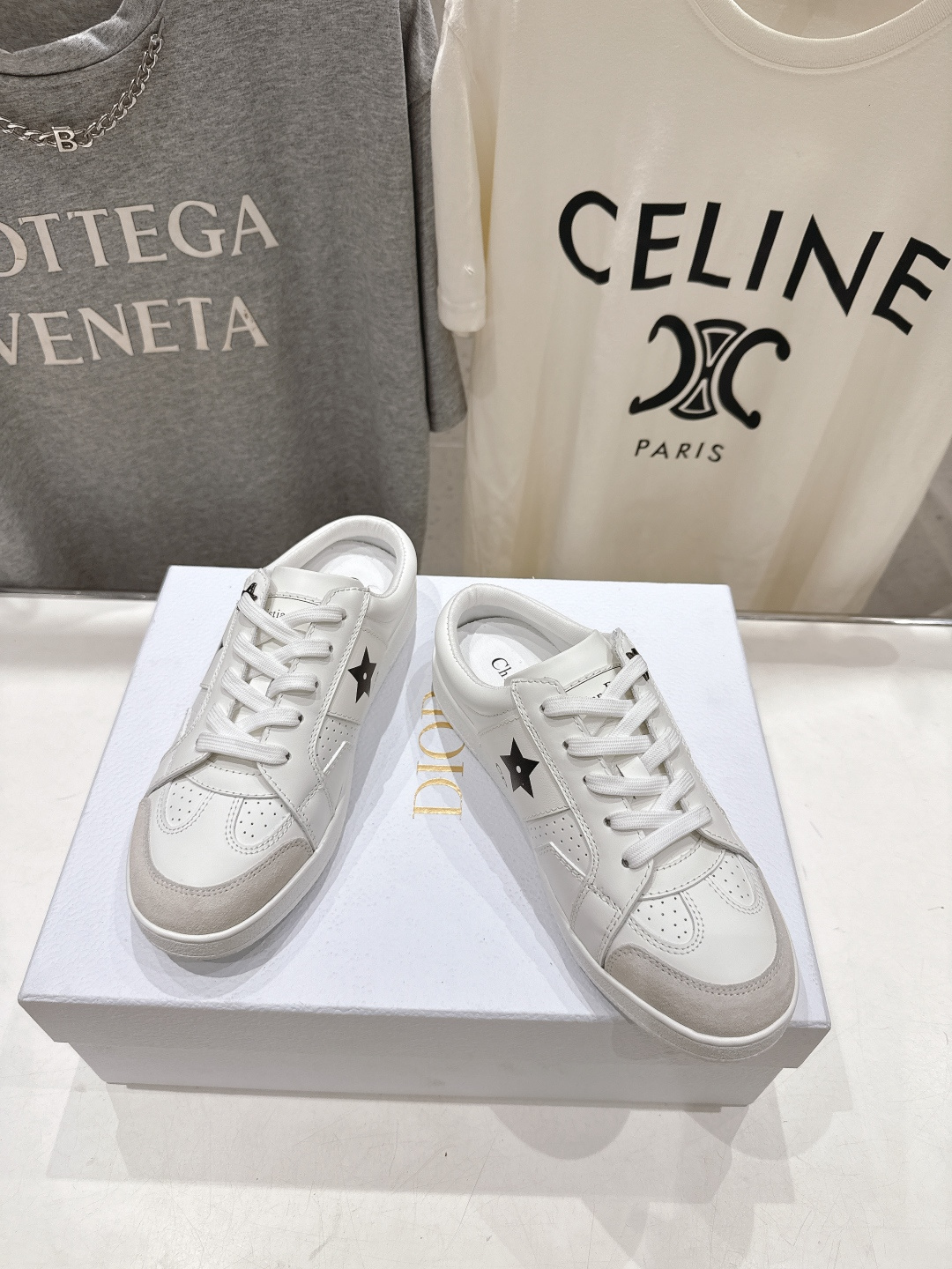 高版本出厂 薄底 Dior*迪奥 Star F019 D家2026ss新款系带平底休闲鞋半拖小白鞋延续经