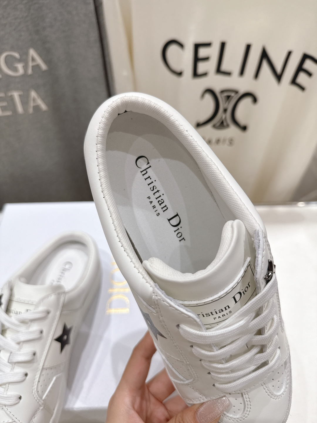 高版本出厂 薄底 Dior*迪奥 Star F019 D家2026ss新款系带平底休闲鞋半拖小白鞋延续经