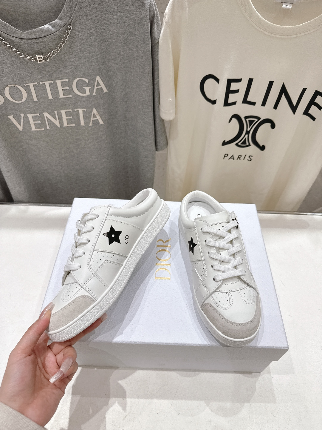 高版本出厂 薄底 Dior*迪奥 Star F019 D家2026ss新款系带平底休闲鞋半拖小白鞋延续经