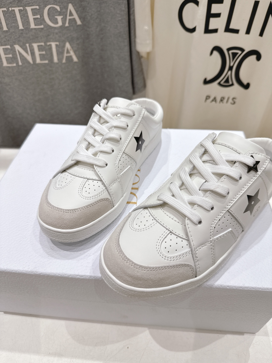 高版本出厂 薄底 Dior*迪奥 Star F019 D家2026ss新款系带平底休闲鞋半拖小白鞋延续经