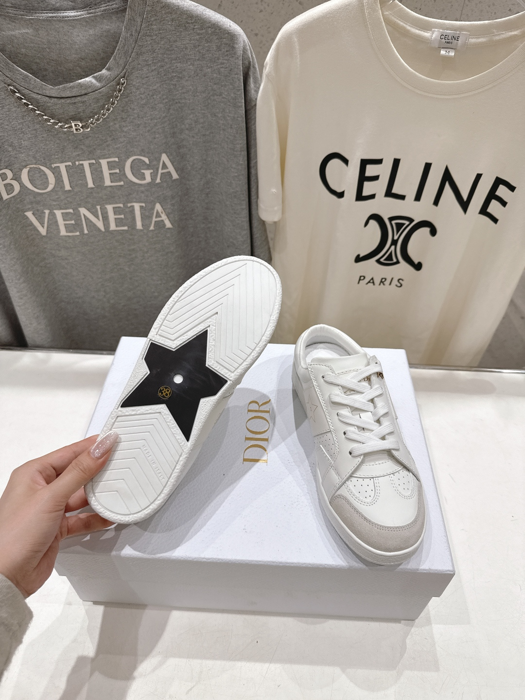 高版本出厂 薄底 Dior*迪奥 Star F019 D家2026ss新款系带平底休闲鞋半拖小白鞋延续经