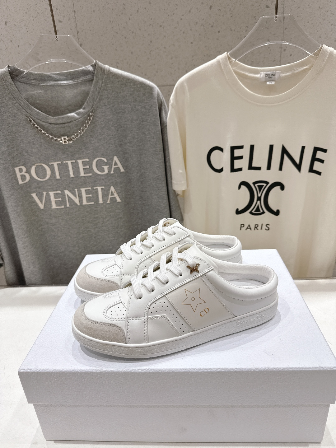 高版本出厂 薄底 Dior*迪奥 Star F019 D家2026ss新款系带平底休闲鞋半拖小白鞋延续经