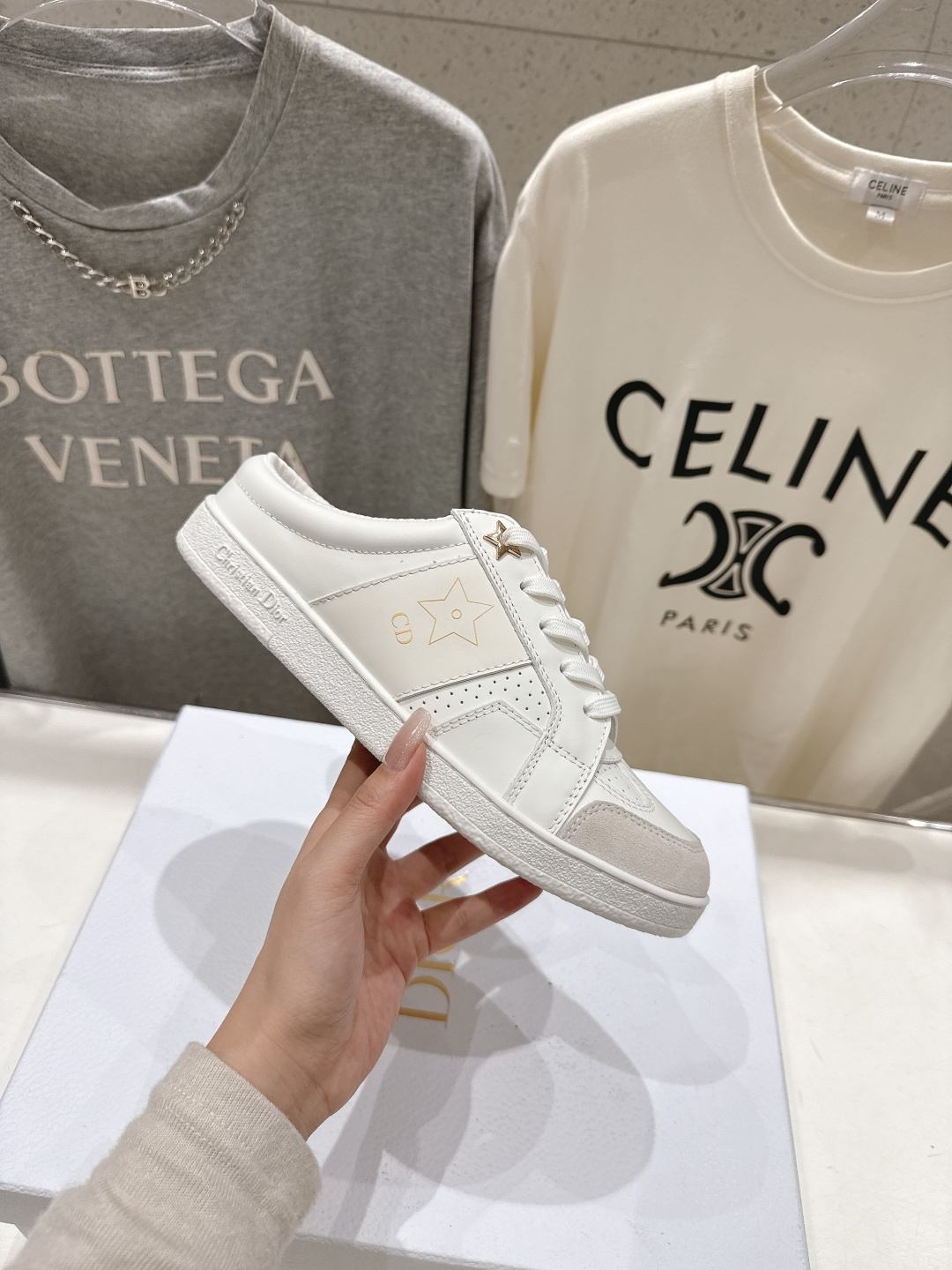 高版本出厂 薄底 Dior*迪奥 Star F019 D家2026ss新款系带平底休闲鞋半拖小白鞋延续经