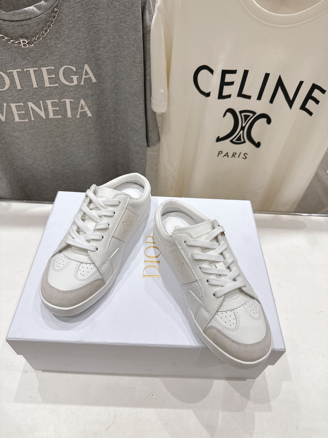 高版本出厂 薄底 Dior*迪奥 Star F019 D家2026ss新款系带平底休闲鞋半拖小白鞋延续经