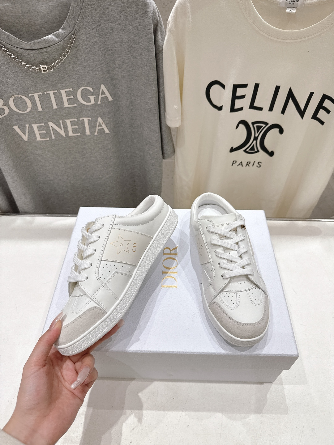 高版本出厂 薄底 Dior*迪奥 Star F019 D家2026ss新款系带平底休闲鞋半拖小白鞋延续经