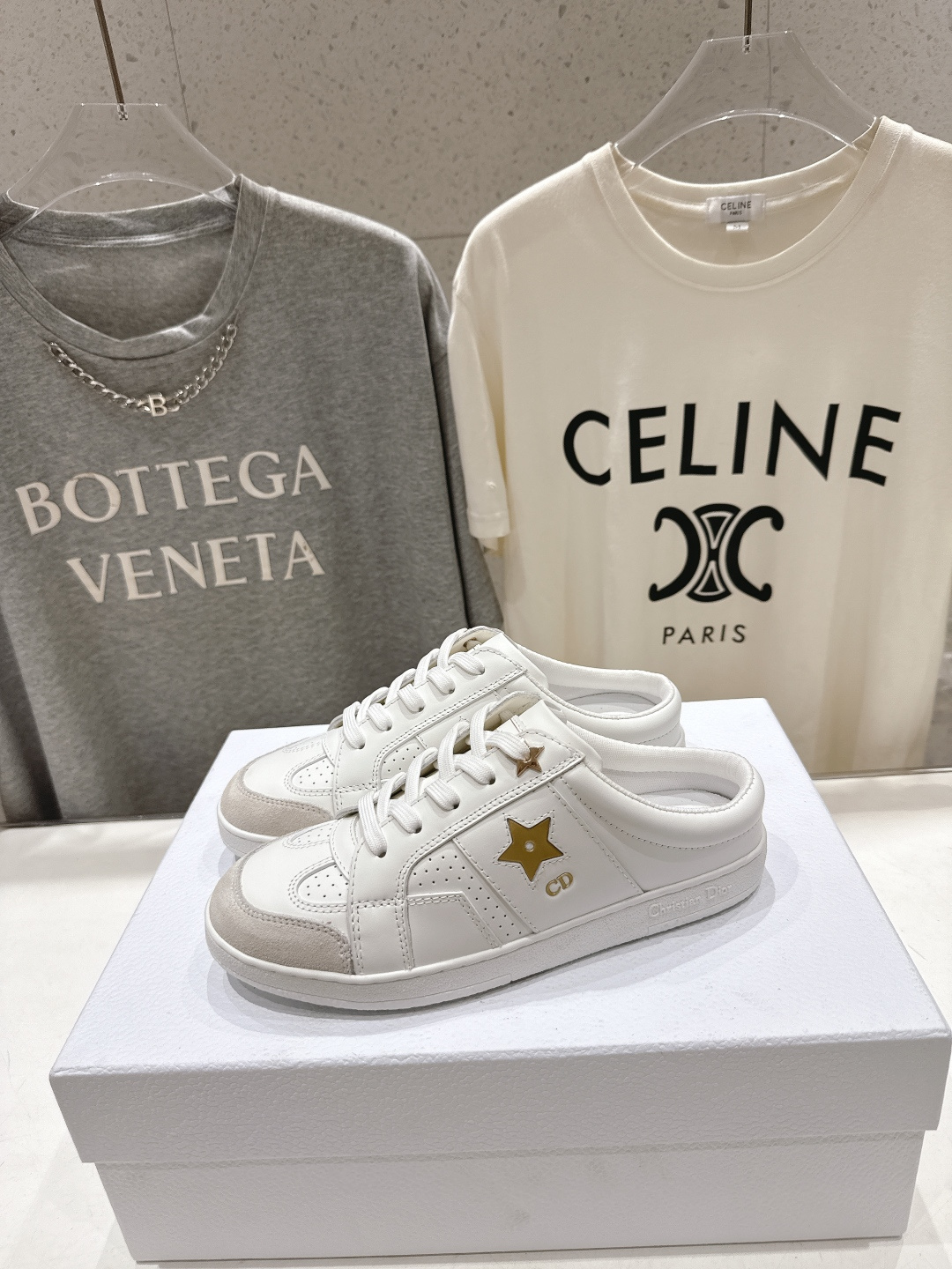 高版本出厂 薄底 Dior*迪奥 Star F019 D家2026ss新款系带平底休闲鞋半拖小白鞋延续经