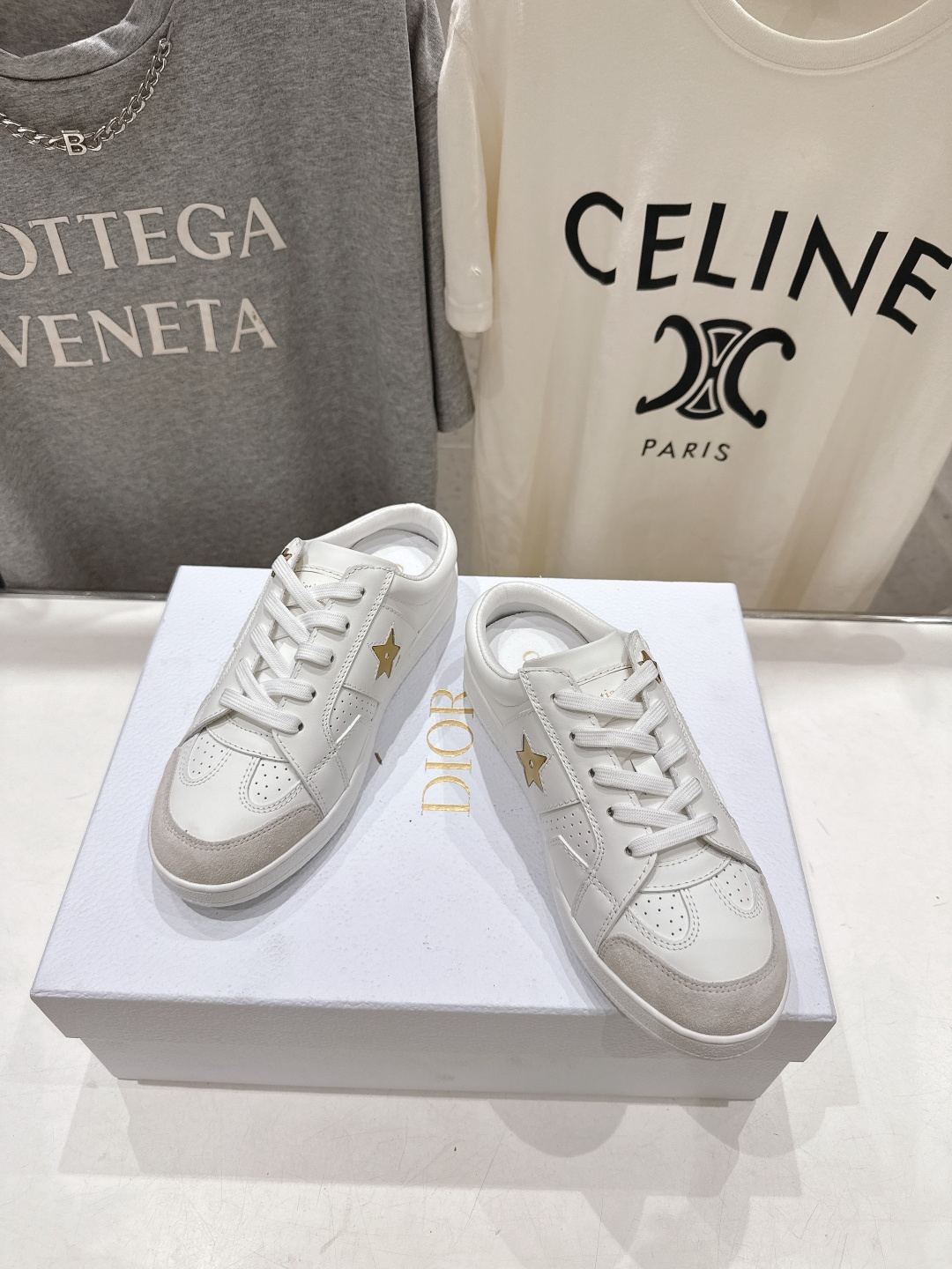 高版本出厂 薄底 Dior*迪奥 Star F019 D家2026ss新款系带平底休闲鞋半拖小白鞋延续经