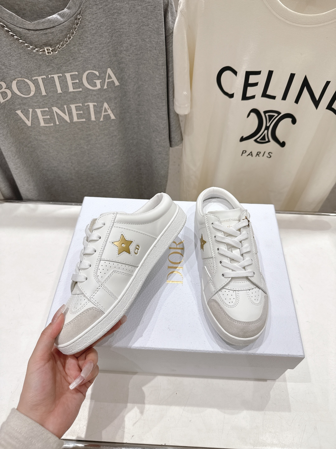 高版本出厂 薄底 Dior*迪奥 Star F019 D家2026ss新款系带平底休闲鞋半拖小白鞋延续经