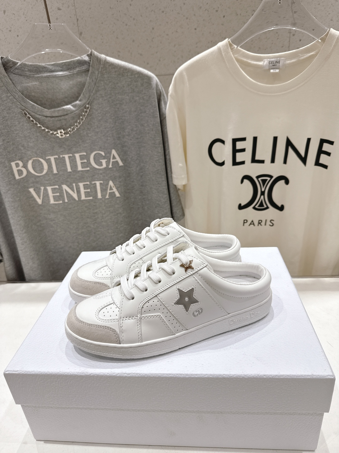 高版本出厂 薄底 Dior*迪奥 Star F019 D家2026ss新款系带平底休闲鞋半拖小白鞋延续经