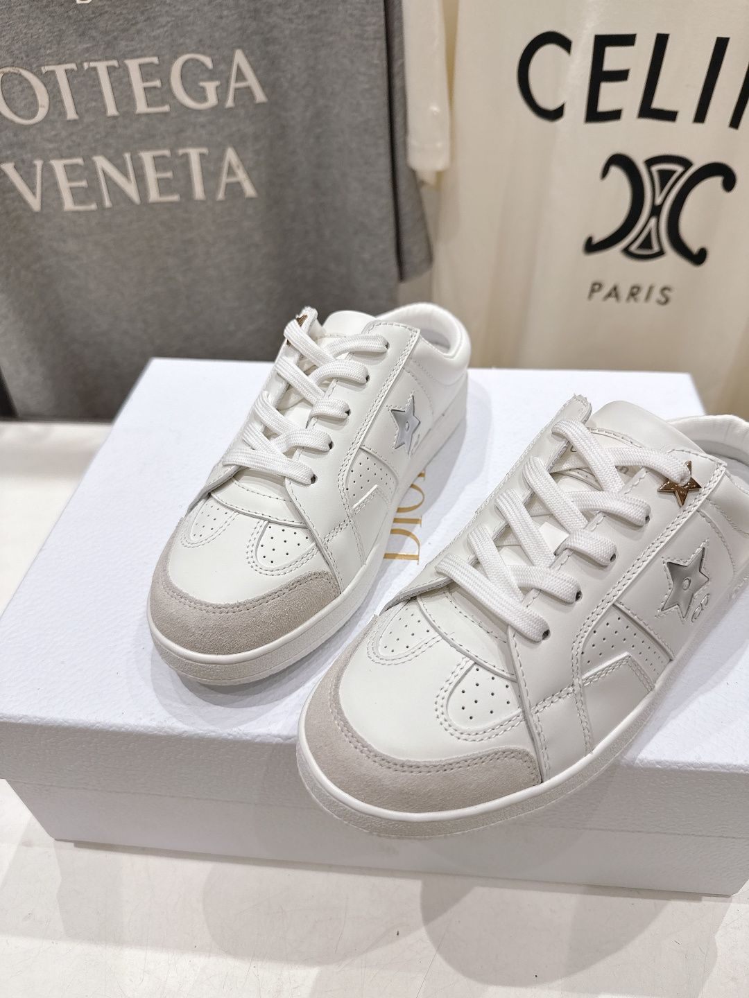 高版本出厂 薄底 Dior*迪奥 Star F019 D家2026ss新款系带平底休闲鞋半拖小白鞋延续经