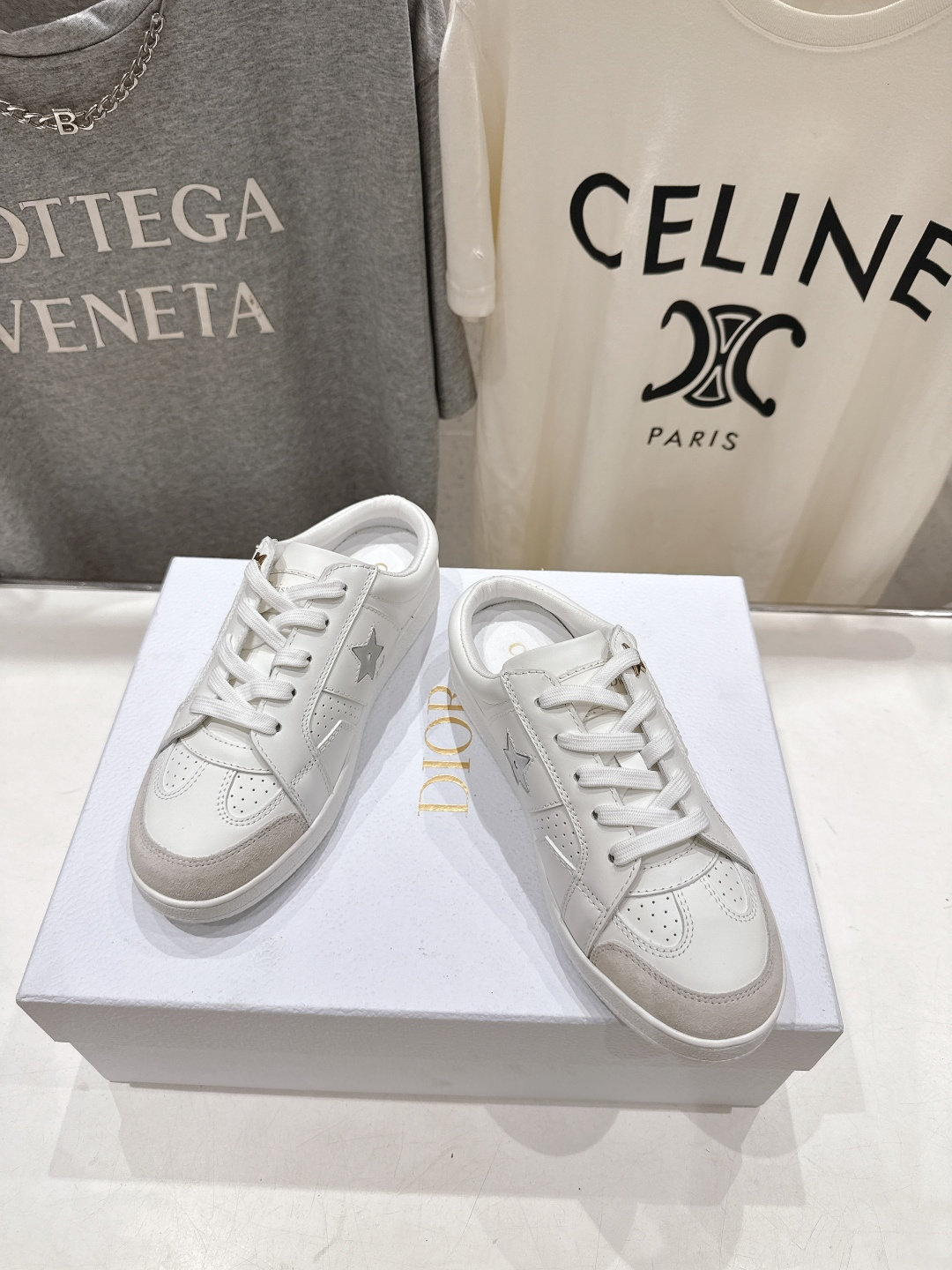 高版本出厂 薄底 Dior*迪奥 Star F019 D家2026ss新款系带平底休闲鞋半拖小白鞋延续经