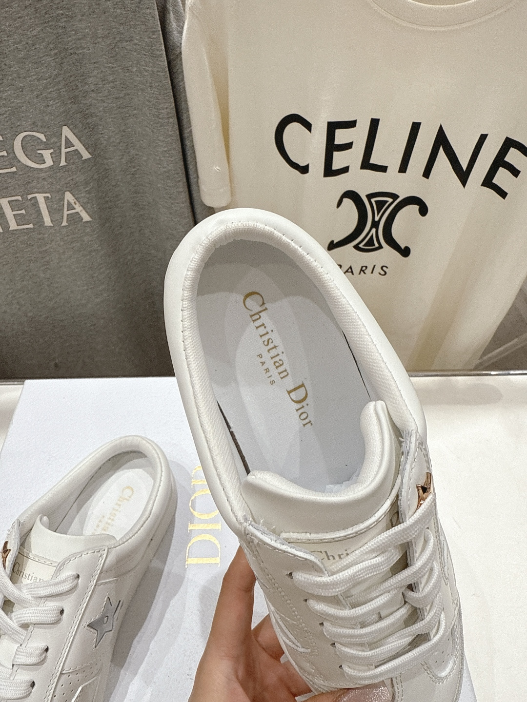 高版本出厂 薄底 Dior*迪奥 Star F019 D家2026ss新款系带平底休闲鞋半拖小白鞋延续经