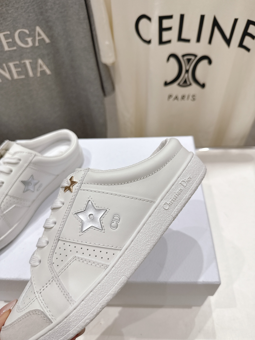 高版本出厂 薄底 Dior*迪奥 Star F019 D家2026ss新款系带平底休闲鞋半拖小白鞋延续经