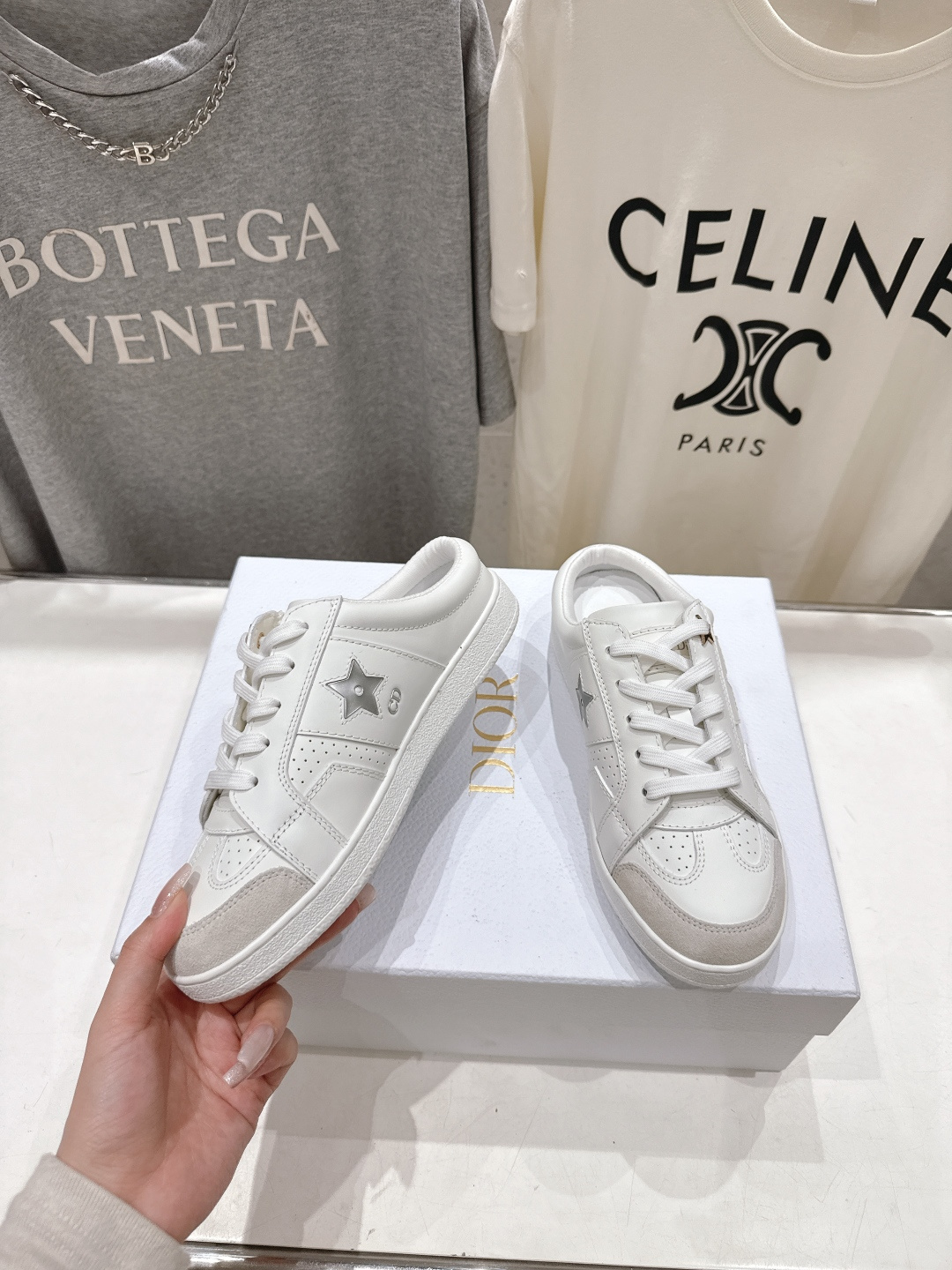 高版本出厂 薄底 Dior*迪奥 Star F019 D家2026ss新款系带平底休闲鞋半拖小白鞋延续经