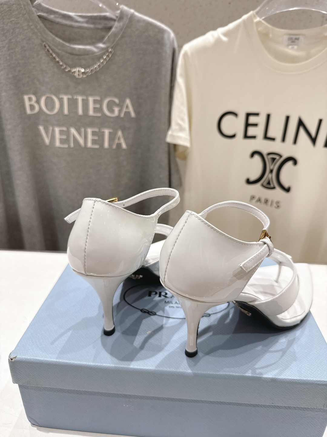 高版本出厂 PRADA* 普拉达P家F025 26ss夏季新品仙女风尖头高跟鞋凉鞋原版购入1:1开发，细