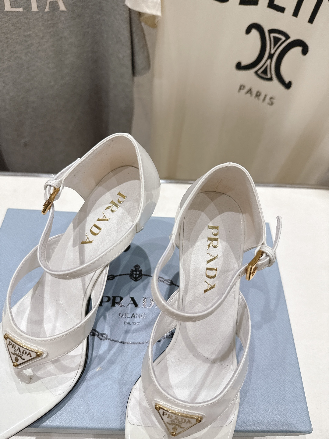 高版本出厂 PRADA* 普拉达P家F025 26ss夏季新品仙女风尖头高跟鞋凉鞋原版购入1:1开发，细