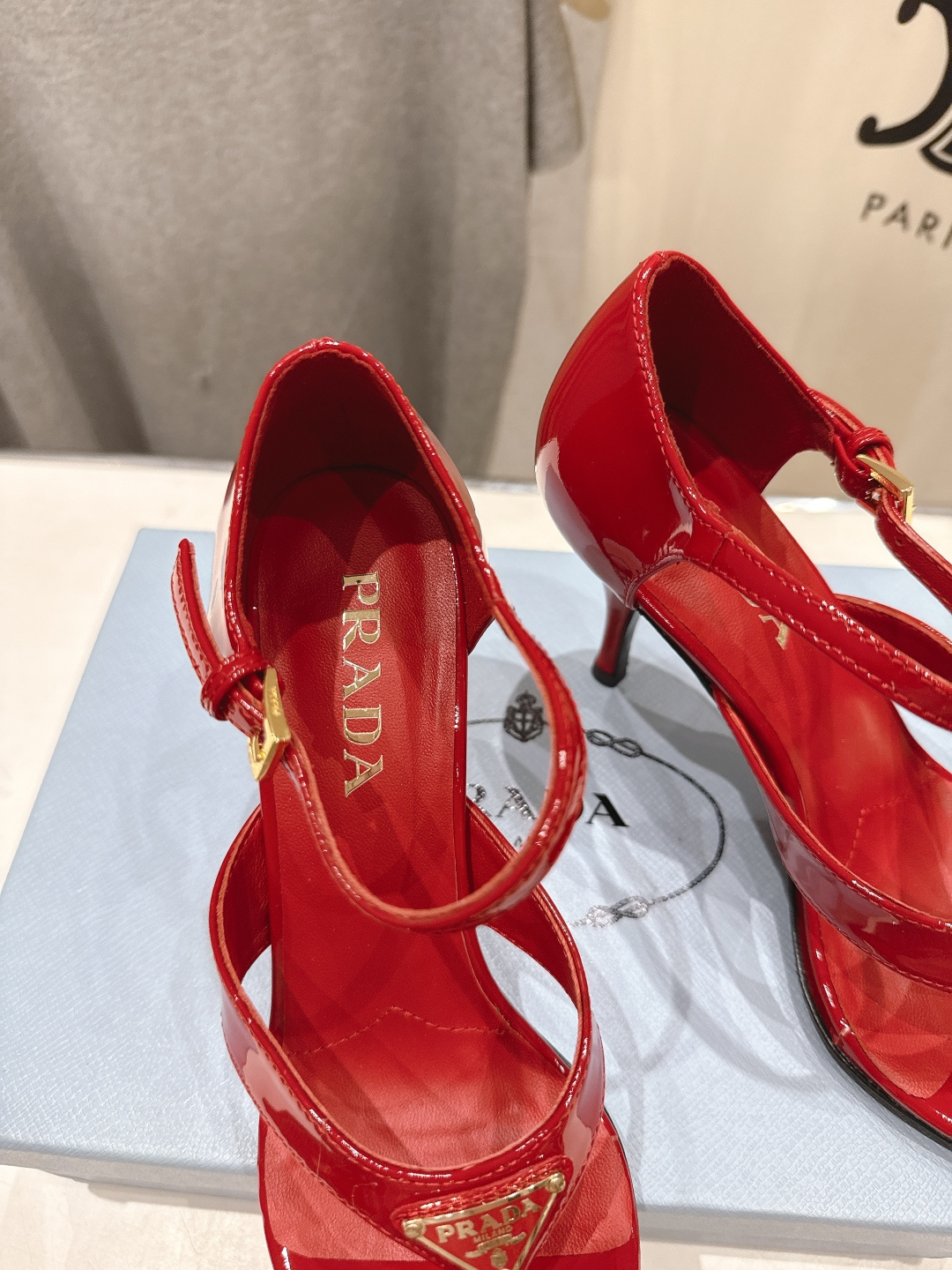 高版本出厂 PRADA* 普拉达P家F025 26ss夏季新品仙女风尖头高跟鞋凉鞋原版购入1:1开发，细