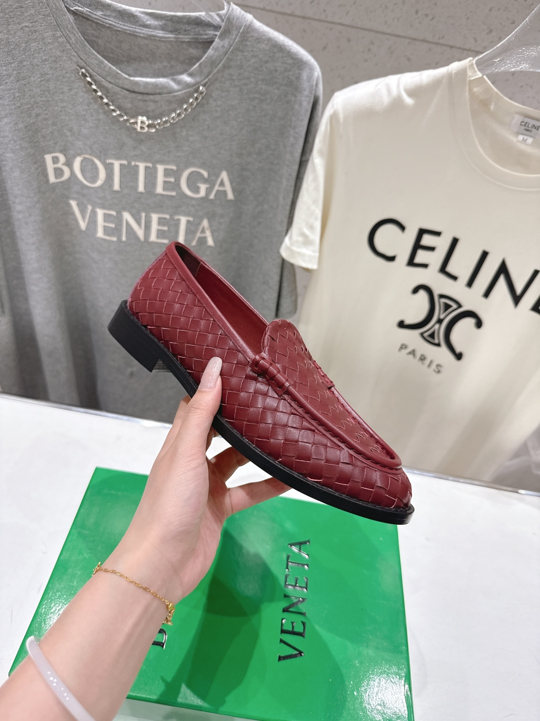 高版本出厂 Bottega Veneta/BV F065 2026ss新款真皮手工编织 金色五金结绳扣件