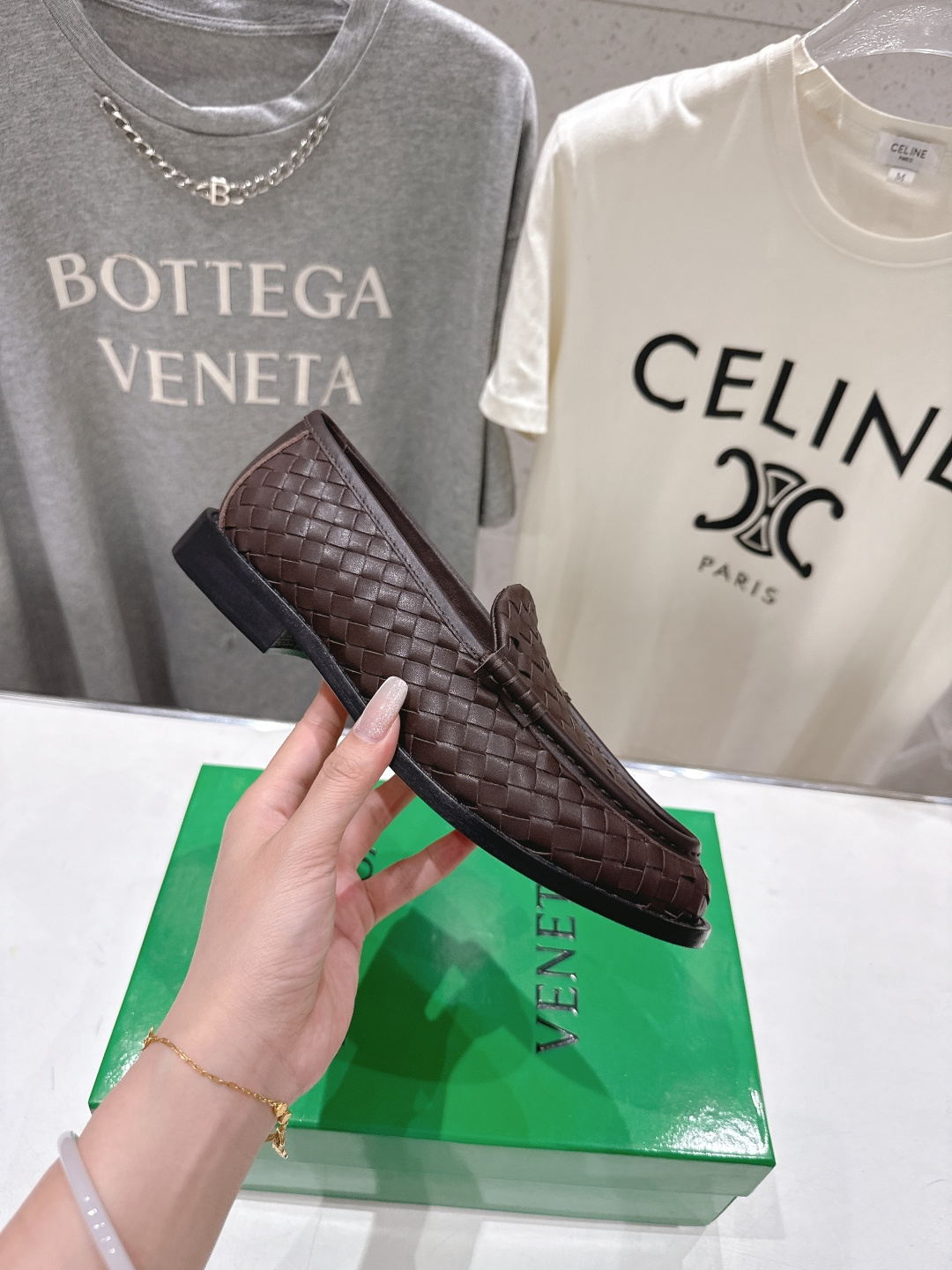 高版本出厂 Bottega Veneta/BV F065 2026ss新款真皮手工编织 金色五金结绳扣件