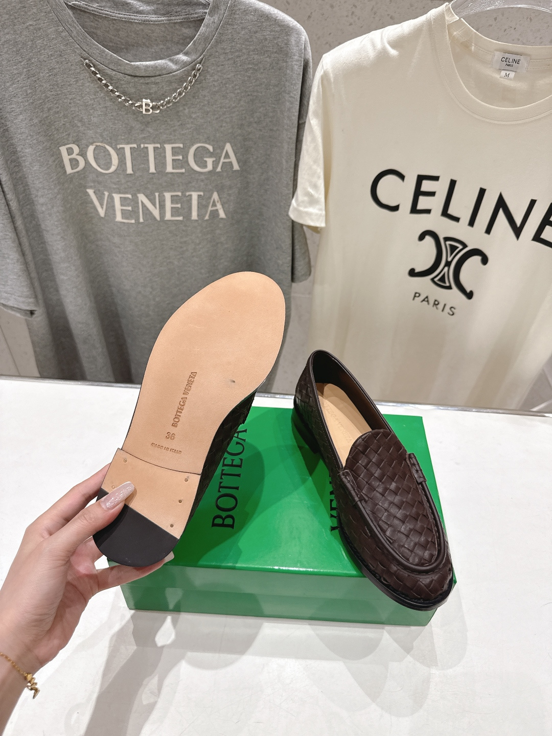 高版本出厂 Bottega Veneta/BV F065 2026ss新款真皮手工编织 金色五金结绳扣件