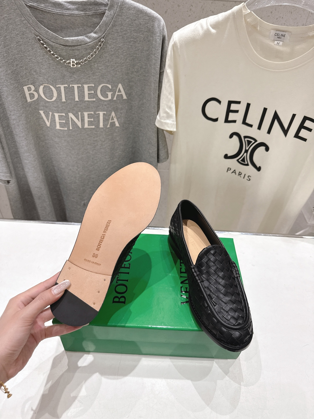 高版本出厂 Bottega Veneta/BV F065 2026ss新款真皮手工编织 金色五金结绳扣件