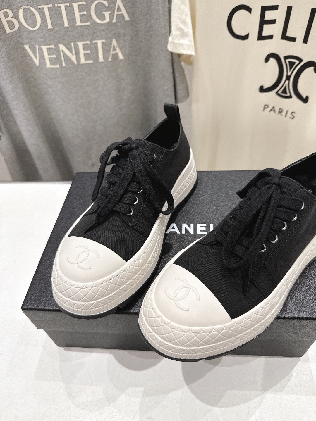 高版本出厂 Chanel* 香奈儿F022 小香2026ss新款厚底帆布鞋休闲鞋，目前超级流行的饼干鞋网