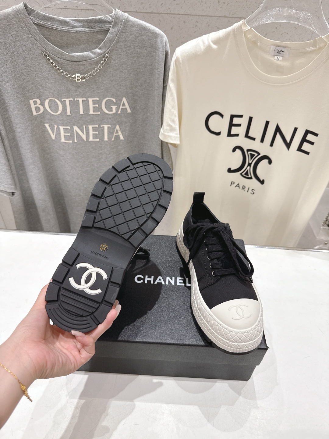 高版本出厂 Chanel* 香奈儿F022 小香2026ss新款厚底帆布鞋休闲鞋，目前超级流行的饼干鞋网