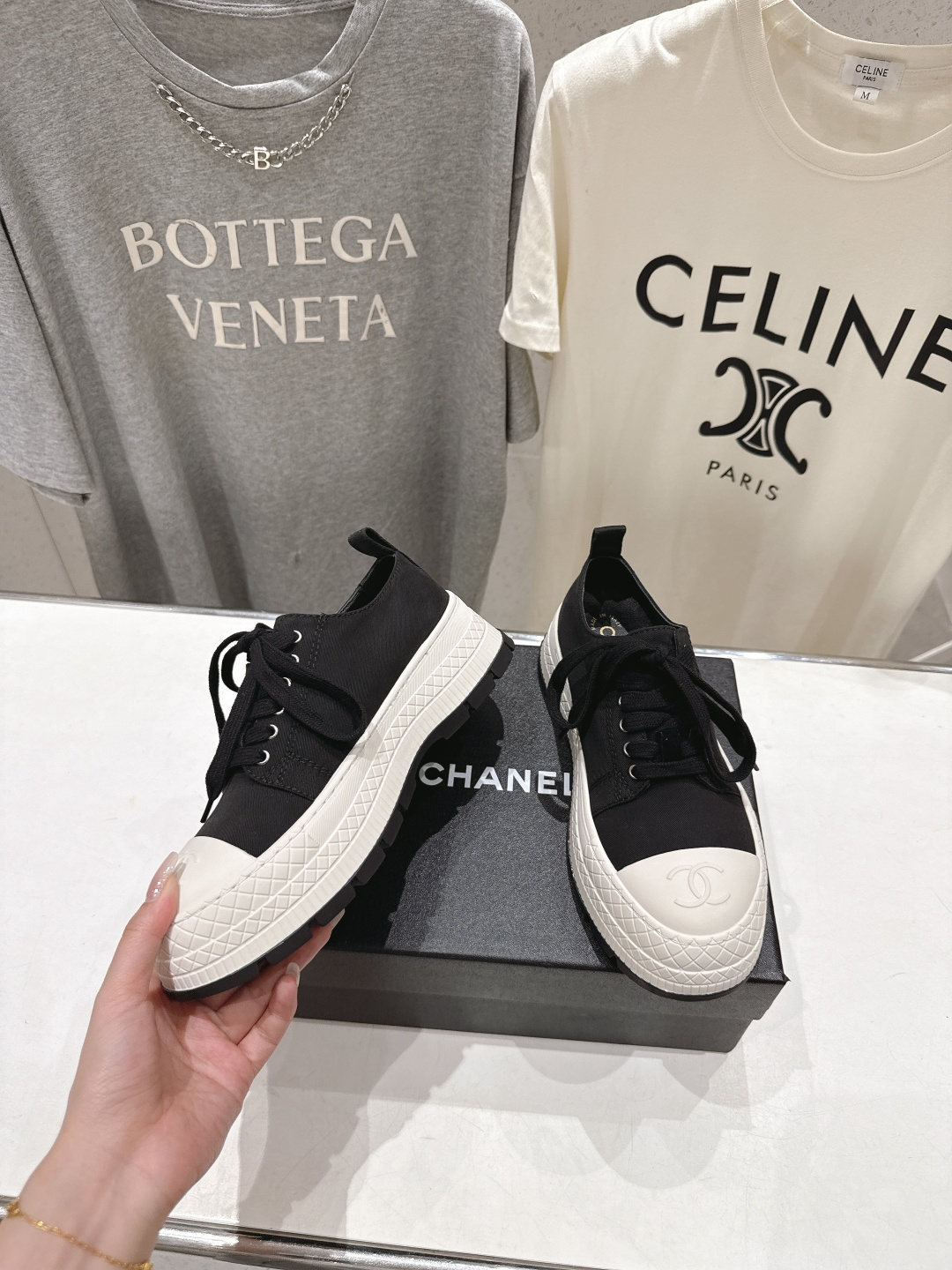 高版本出厂 Chanel* 香奈儿F022 小香2026ss新款厚底帆布鞋休闲鞋，目前超级流行的饼干鞋网