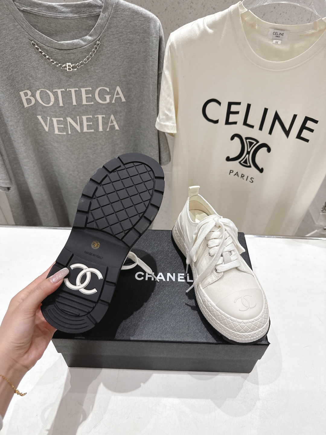 高版本出厂 Chanel* 香奈儿F022 小香2026ss新款厚底帆布鞋休闲鞋，目前超级流行的饼干鞋网