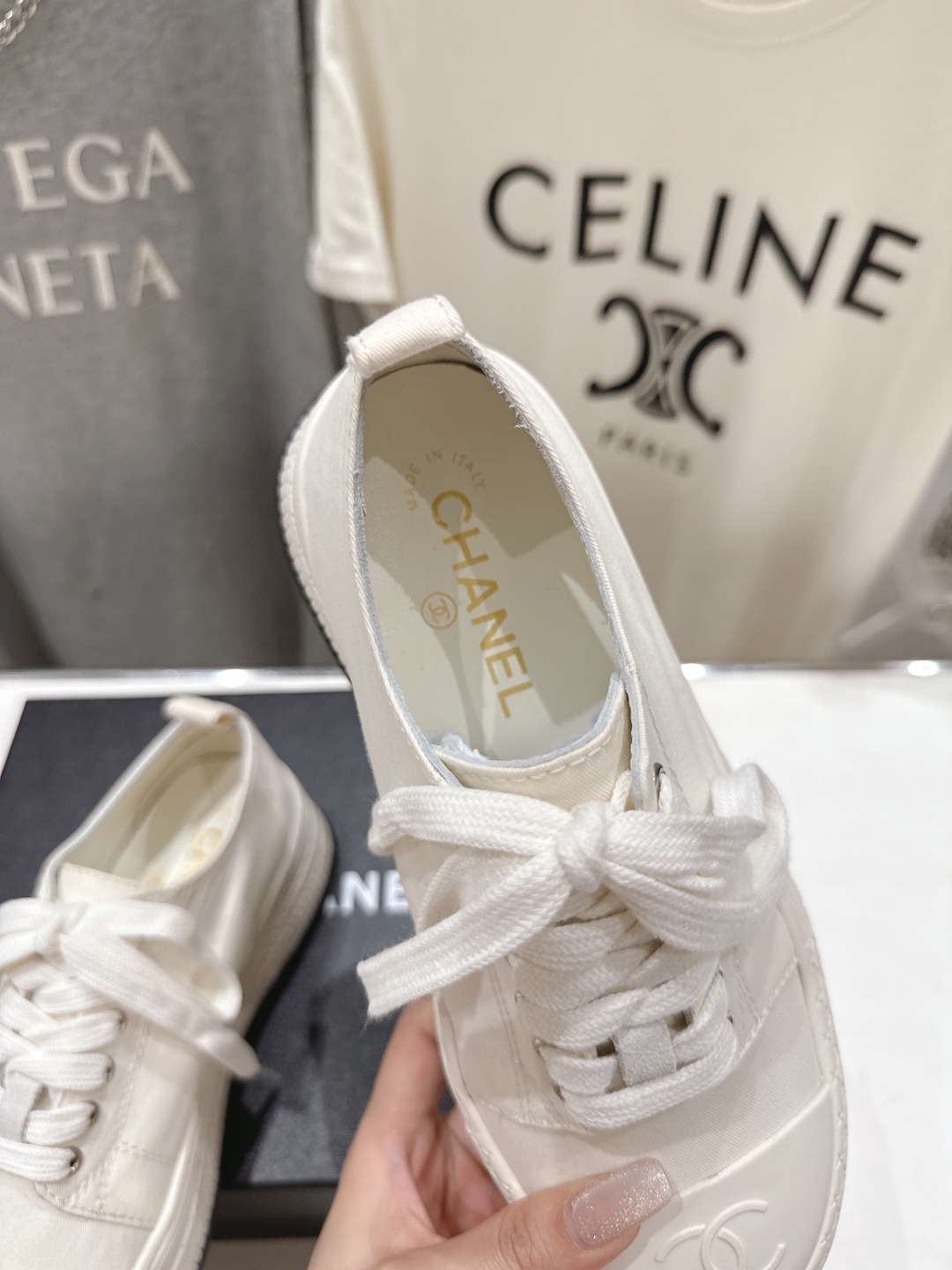 高版本出厂 Chanel* 香奈儿F022 小香2026ss新款厚底帆布鞋休闲鞋，目前超级流行的饼干鞋网