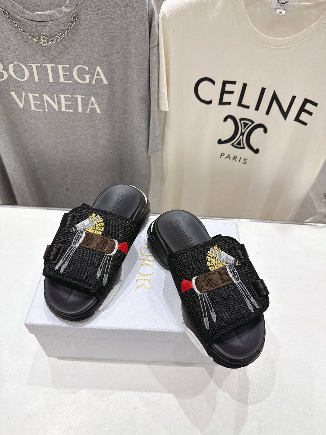 高版本出厂 【高品质】Dior*迪奥D家F019 2026ss夏季新款厚底魔术贴沙滩拖鞋～经典版型 搭配