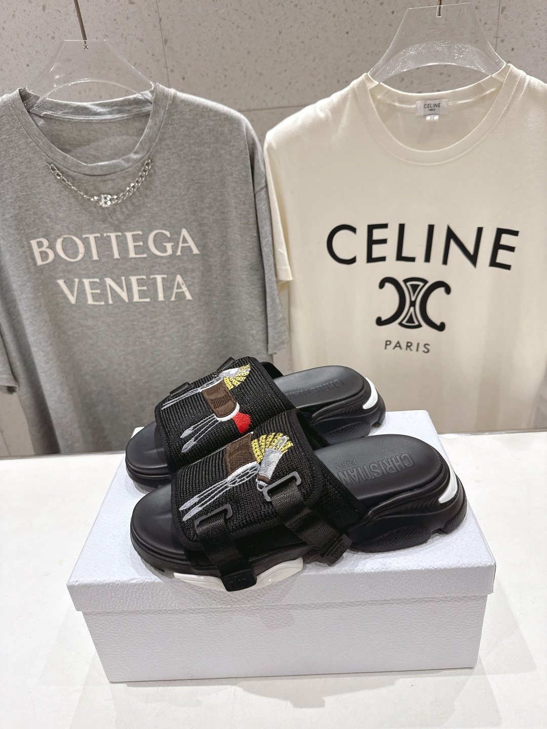 高版本出厂 【高品质】Dior*迪奥D家F019 2026ss夏季新款厚底魔术贴沙滩拖鞋～经典版型 搭配