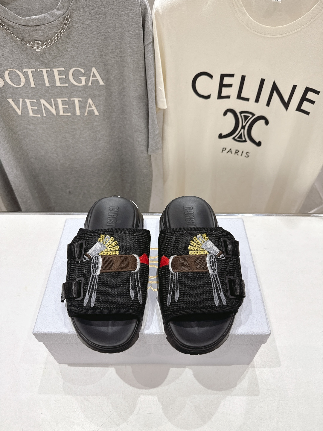 高版本出厂 【高品质】Dior*迪奥D家F019 2026ss夏季新款厚底魔术贴沙滩拖鞋～经典版型 搭配