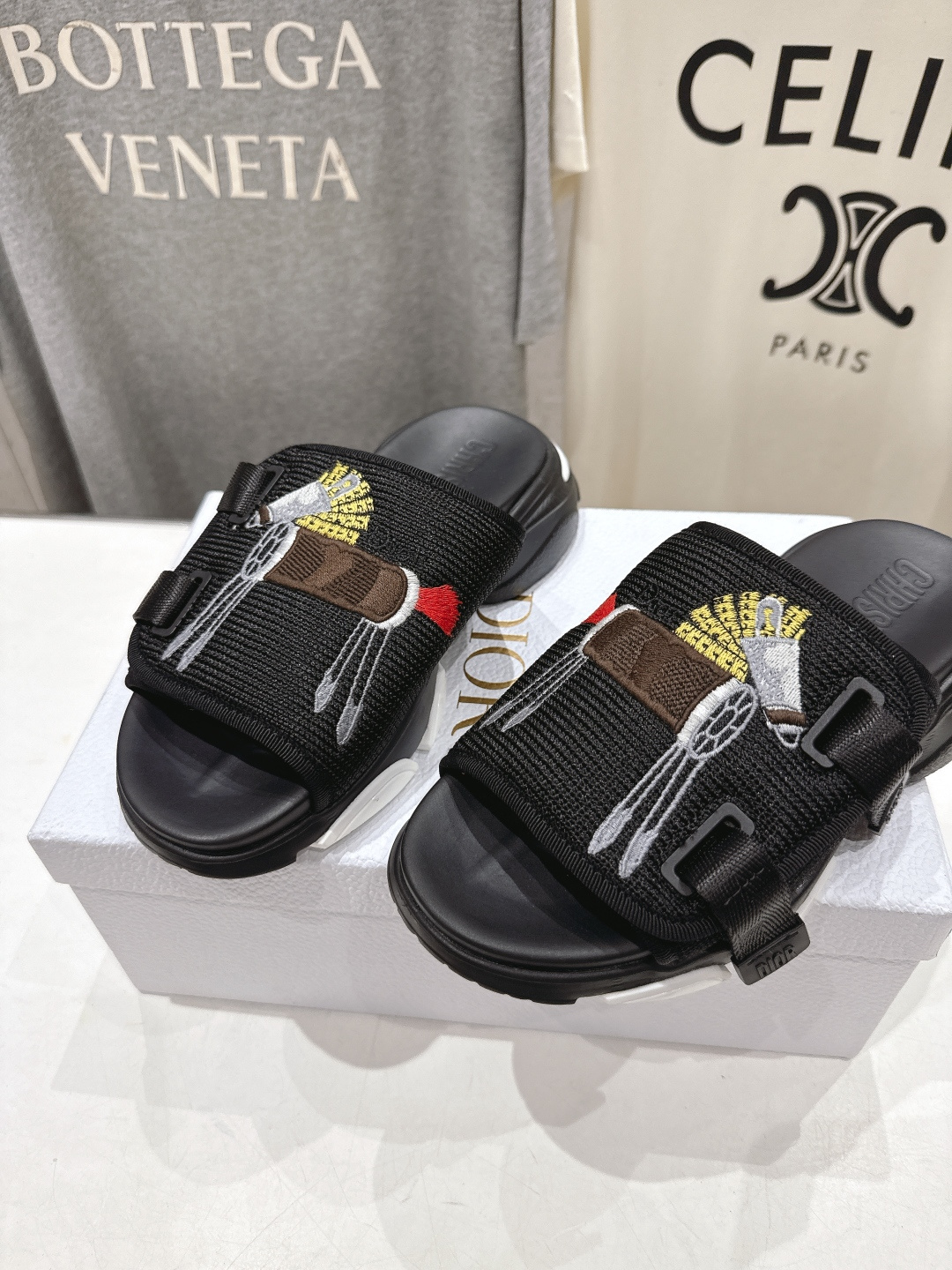 高版本出厂 【高品质】Dior*迪奥D家F019 2026ss夏季新款厚底魔术贴沙滩拖鞋～经典版型 搭配