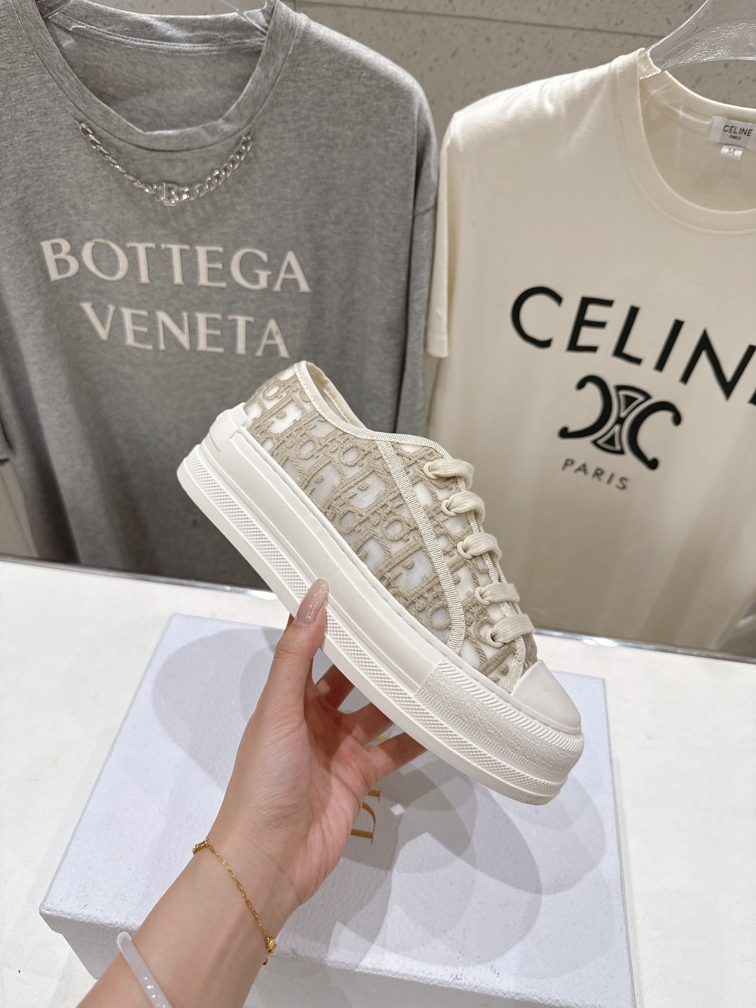 高版本出厂 Dior* 迪奥D家Walk'n系列F019 老花 刺绣 厚底帆布鞋 休闲运动鞋原版购入开发