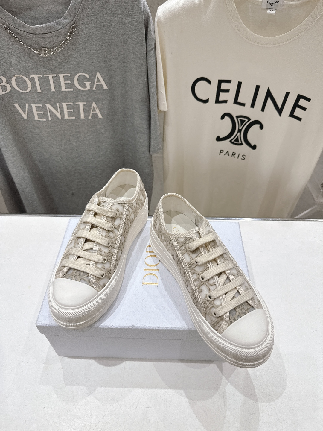 高版本出厂 Dior* 迪奥D家Walk'n系列F019 老花 刺绣 厚底帆布鞋 休闲运动鞋原版购入开发