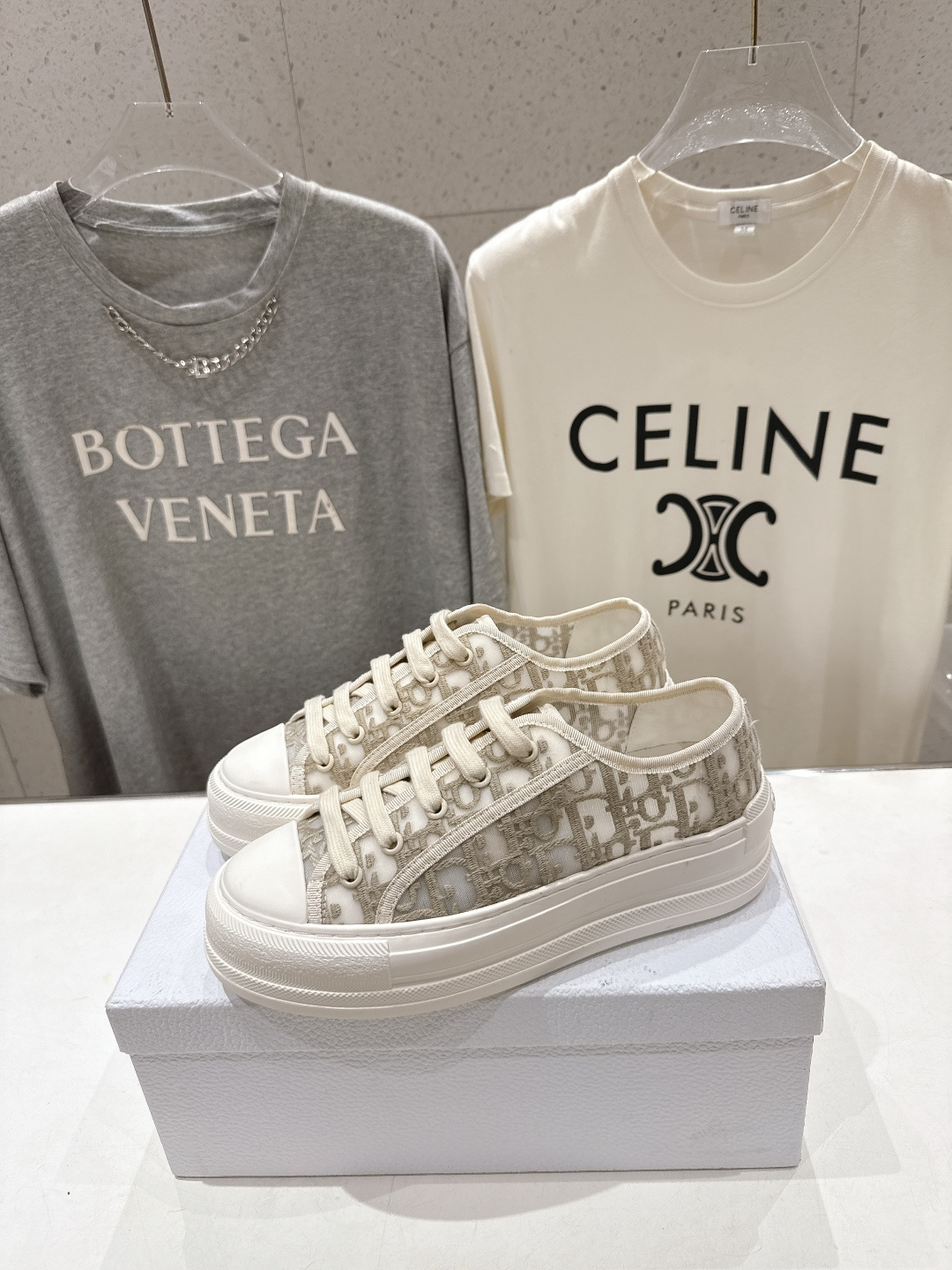 高版本出厂 Dior* 迪奥D家Walk'n系列F019 老花 刺绣 厚底帆布鞋 休闲运动鞋原版购入开发