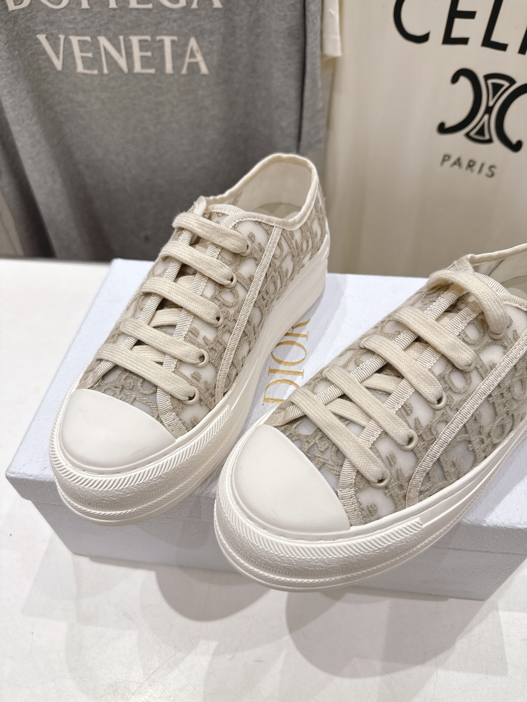 高版本出厂 Dior* 迪奥D家Walk'n系列F019 老花 刺绣 厚底帆布鞋 休闲运动鞋原版购入开发