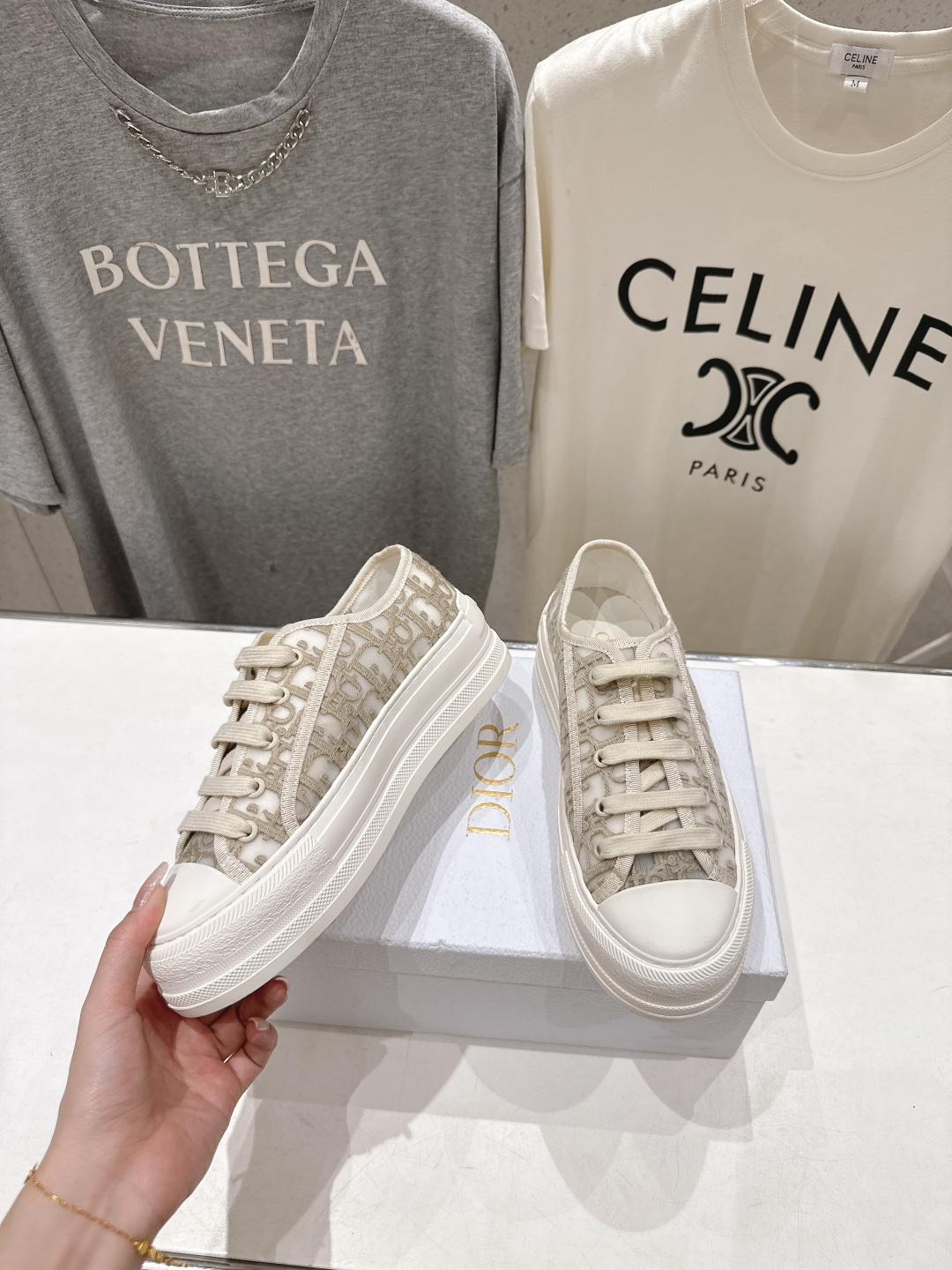 高版本出厂 Dior* 迪奥D家Walk'n系列F019 老花 刺绣 厚底帆布鞋 休闲运动鞋原版购入开发