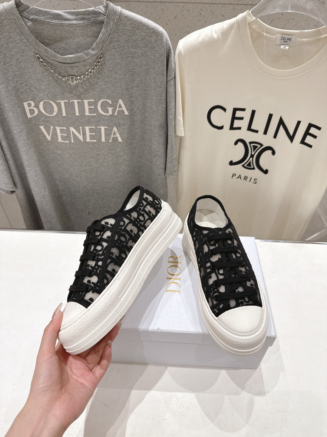 高版本出厂 Dior* 迪奥D家Walk'n系列F019 老花 刺绣 厚底帆布鞋 休闲运动鞋原版购入开发