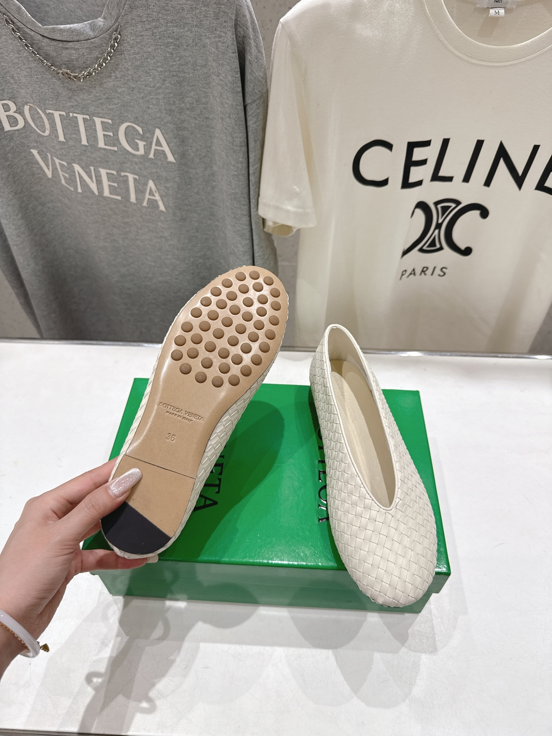 高版本出厂Bottega Veneta/BV F065 2026ss新款编织玛丽珍平底鞋乐福鞋 高定的配