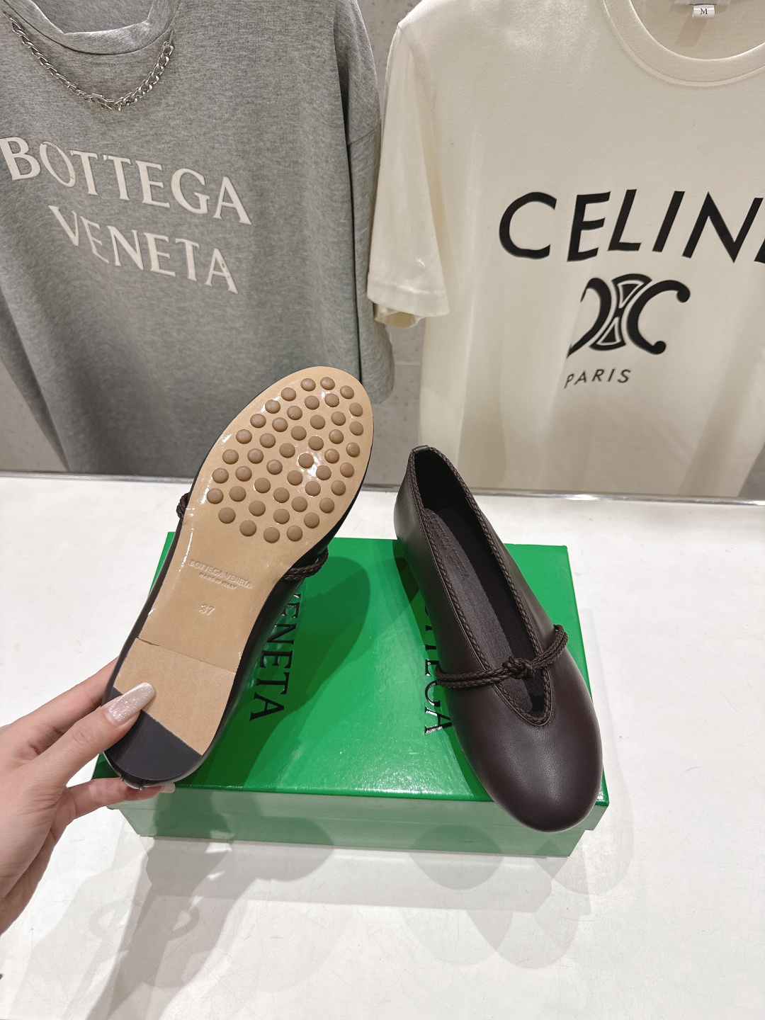 高版本出厂Bottega Veneta/BV F065 2026ss新款结绳玛丽珍平底鞋乐福鞋 高定的配