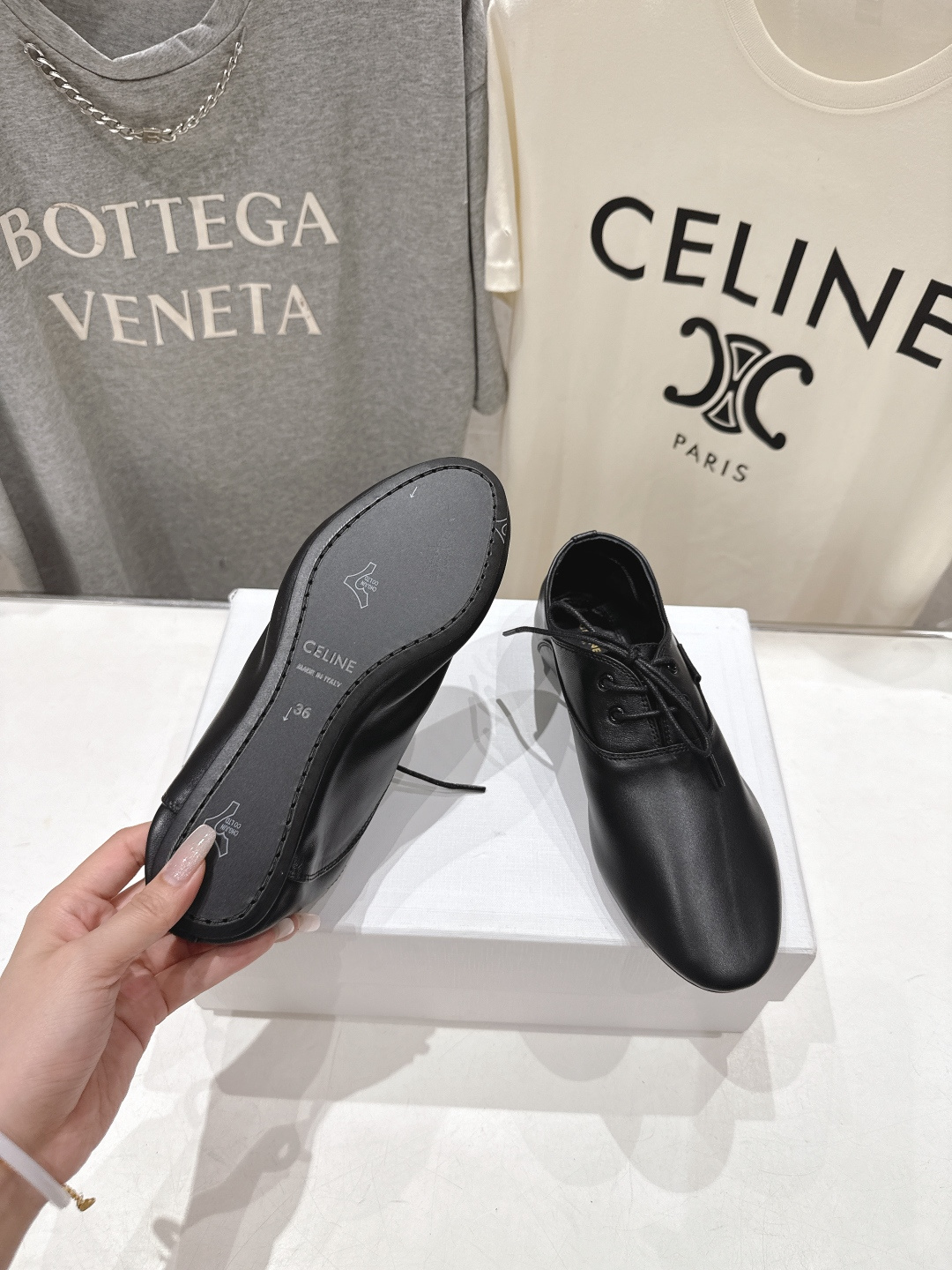 高版本出厂 CELINE*赛琳F035 2026ss新款玛丽珍布洛克复古风系带休闲乐福鞋平底鞋网红爆款来