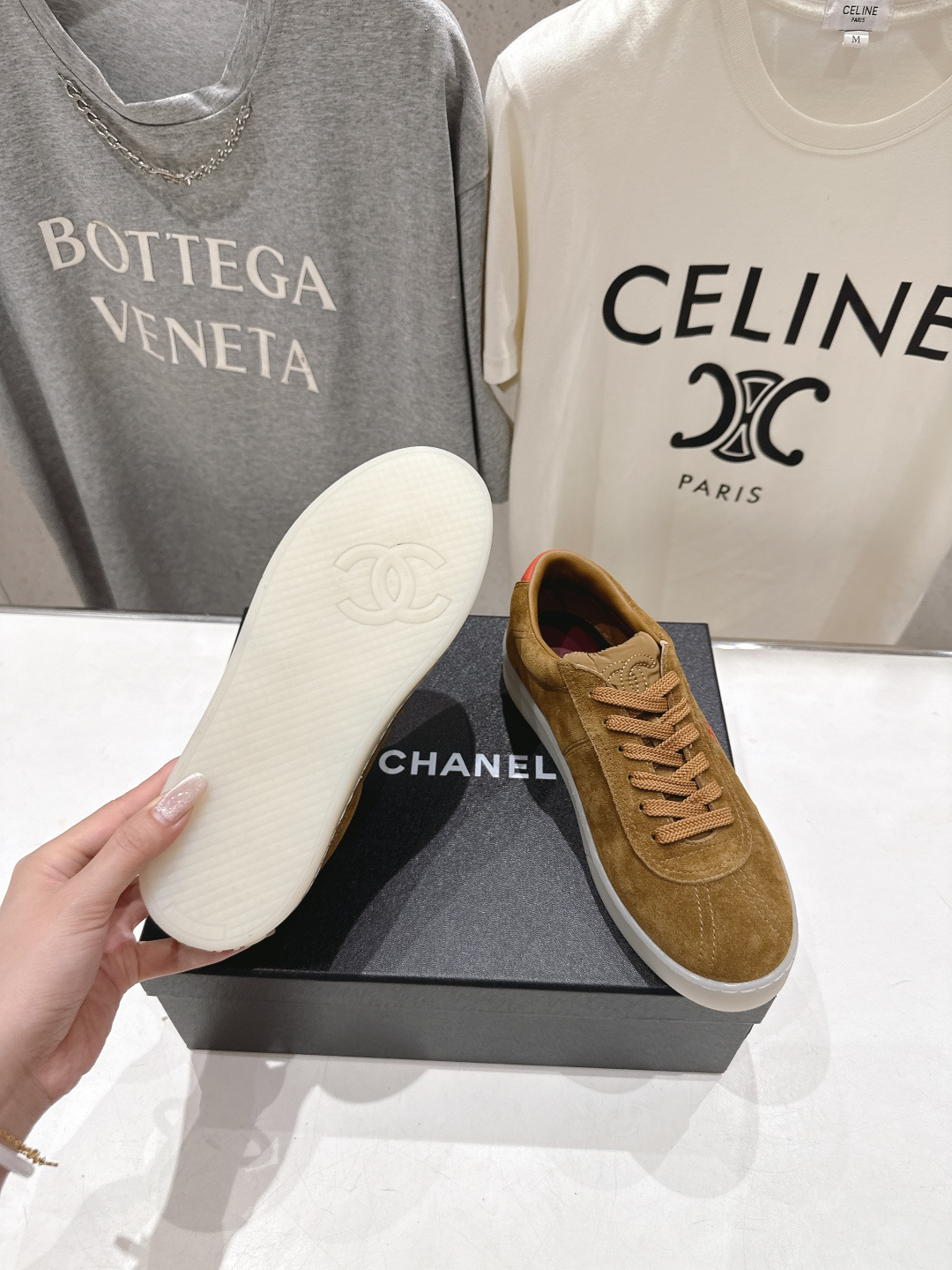 高版本出厂 Chanel*香奈儿~小香2026ss最新款系带平底休闲鞋，目前超级流行的饼干鞋网红明星小红